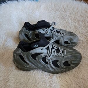 Adidas Black and Gray Camouflage Shoes